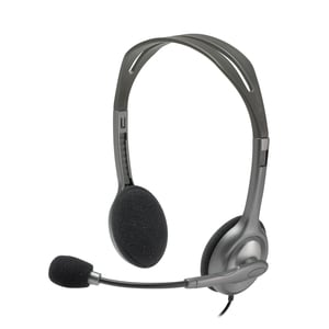 Logitech H110 Wired Over-the-head Stereo Headset - Black, Silver - Binaural - Semi-open - 32 Ohm - 20 Hz to 20 kHz - 180 c