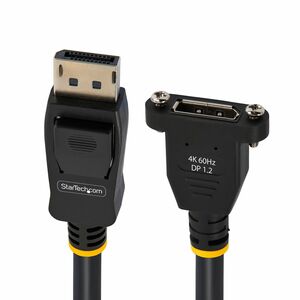 StarTech.com 3ft (1m) Panel Mount DisplayPort Cable, 4K x 2K Video, DisplayPort 1.2 Extension Cable Male to Female, DP Ext