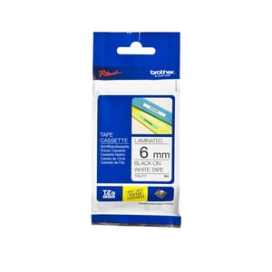 Etikettenband Brother P-touch TZE211 - 6,35 mm Breite - Weiß - Laminiert - 1 Each