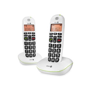 Téléphone sans fil sénior Doro PhoneEasy 100w Duo - DECT - Noir - 300 m Gamme - 1 x Ligne(s) téléphonique(s) - 2 x Combiné