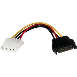 StarTech.com Adapter Cord - 15.24 cm - For Hard Drive - Serial ATA / LP4 - Black - 1 Each