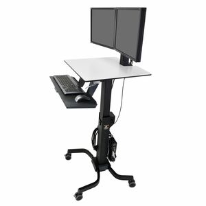 Ergotron WorkFit-C Computerwagen - 14,74 kg Belastbarkeit - 4 Rollen - Schwarz, Grau - 61 cm (24 Zoll) Screen Supported