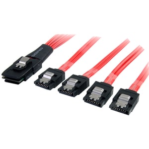 StarTech.com 50cm Serial Attached SCSI SAS Cable - SFF-8087 Plug to 4x Latching SATA (female) - Mini SAS to SATA Cable - C