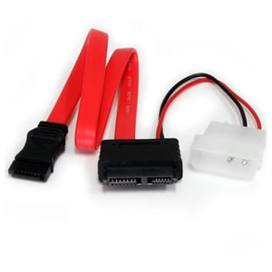 StarTech.com 30,5cm Slimline SATA to SATA with LP4 Power Cable Adapter - Cable for Hard Drive, Optical Drive, Motherboard,