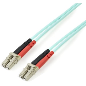 StarTech.com 2m (6ft) LC/UPC to LC/UPC OM3 Multimode Fiber Optic Cable, Full Duplex 50/125 Zipcord, 100G, LSZH Fiber Jumpe