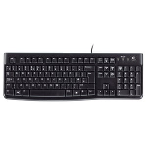 Logitech K120 Keyboard - Cable Connectivity - USB 2.0 Interface - Norwegian, Danish, Finnish, Swedish - Black - Computer - PC