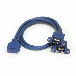 StarTech.com 2 Port Panel Mount USB 3.0 (5Gbps) Cable - USB A to Motherboard Header Cable F/F - Extend a USB 3.0 Motherboa