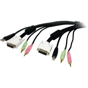 StarTech.com Cavo KVM DVI USB 4 in 1 da 1,8 m con audio e microfono - Cable for KVM Switch, Tastiera/Mouse - Supporta fino