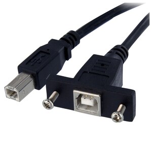 StarTech.com 30 cm USB B auf B Kabel zur Slotbelch Montage - Buchse/Stecker - Abschirmung - Schwarz