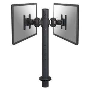 Newstar Tilt/Turn/Rotate Dual Desk Mount (grommet) for two 10-27" Monitor Screens BACK TO BACK, Height Adjustable - Black 