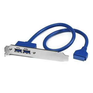 StarTech.com Adaptateur Carte Mère vers Plaque 2 Ports USB 3.0 A Femelle Encastré - Bleu
