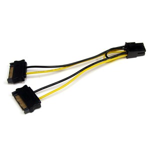 StarTech.com 15cm SATA Strom auf 6 pin PCI Express Grafikkarten Stromkabel - PCIe Y-Kabel Adapter - für PCI Express Card -