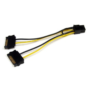CABLE ADAPTADOR 15CM DE PODER SATA A CONECTOR 6PINES CORRIENTE