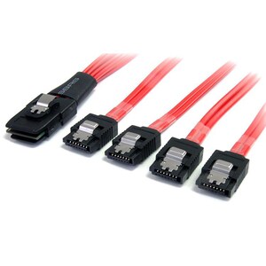 StarTech.com Câble SAS Serial Attached SCSI 1 m - SFF-8087 vers 4 SATA à verrouillage - Cable for Disque dur, Contrôleur S