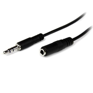 StarTech.com 1m Slim 3.5mm Stereo Extension Audio Cable - M/F - Mini-phone for Audio Device, Headphone, iPod, iPhone - 1m 