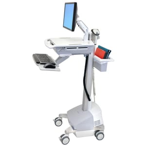 Ergotron StyleView Medical Cart - 15.88 kg Load Capacity - 4 Casters - Plastic, Aluminium - 1282.7 mm Height - Grey