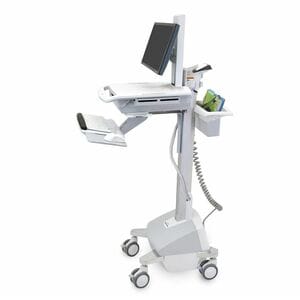Ergotron StyleView Medical Cart - 14.06 kg Load Capacity - 4 Casters - Aluminium - 464.8 mm Width x 1282.7 mm Height - Whi