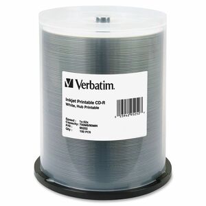 Verbatim 95252 CD Recordable Media - CD-R - 52x - 700 MB - 100 / Pack - White - Printable - Inkjet Print Technology