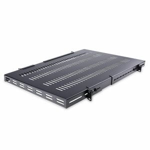 StarTech.com 1U 4-Post 19.5 to 38in Adjustable Mounting Depth Vented Rack Mount Shelf - Heavy Duty Fixed Rack Shelf - 330l