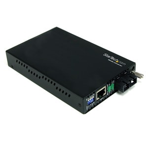 StarTech.com Transceiver/Media Converter - TAA Compliant - 2 Port(s) - 1 x Network (RJ-45) - 1 x SC - Duplex SC Port - Opt
