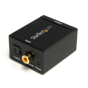 StarTech.com SPDIF Digital Coaxial or Toslink Optical to Stereo RCA Audio Converter - Black