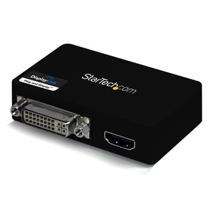StarTech.com USB 3.0 to HDMIÂ® and DVI Dual Monitor External Video Card Adapter - 1 x 9-pin Type B USB 3.0 USB Male - 1 x 