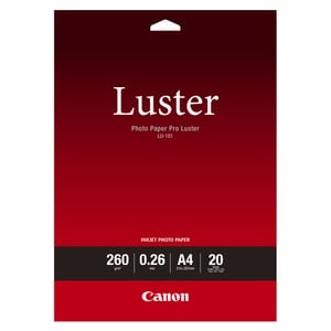 Canon Inkjet Photo Paper - A4 - 210 mm x 297 mm - 260 g/m² Grammage - Luster - 20 Sheet