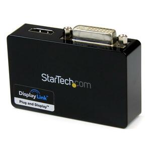 StarTech.com USB 3.0 to HDMI and DVI Dual Monitor External Video Card Adapter - USB 3 to HDMI and DVI 2048x1152 - 1 x 9-pi