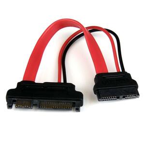 StarTech.com 6in Slimline SATA to SATA Adapter with Power - Slim SATA (F) to SATA (M) - Slimline Serial ATA to SATA - Cabl