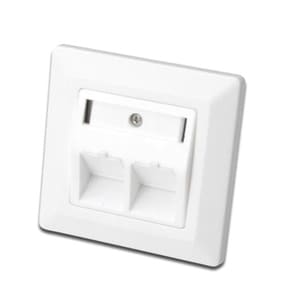 Digitus Frontplatte - 2 x Gesamtzahl Buchse(n) - Weiß - 2 x RJ-45 Anschluss/Anschlüsse