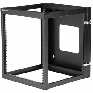StarTech.com 4-Post 12U Hinged Wall-Mount Network Rack, 19" Open Frame Server Rack, Wall Mount Data Rack for IT Computer E