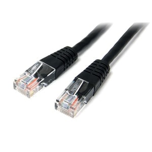 StarTech.com 15m Cat5e Black Molded RJ45 UTP Cat 5e Patch Cable - 15 m Patch Cord - Cable for Network Device, Distribution