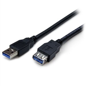 StarTech.com 1m Black SuperSpeed USB 3.0 Extension Cable A to A - Male to Female USB 3 Extension Cable Cord 1 m - First En