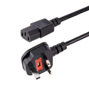 StarTech.com 3m UK Computer Power Cord - 3 Pin Mains Lead - C13 to BS-1363 - 9.8ft/3m 18AWG (0.75mm2) UK computer/monitor 
