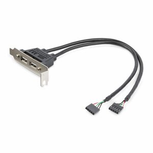 BRACKET 2 PUERTOS USB 2.0 A 2X IDC 5PIN PERFIL BAJO CABEZAL