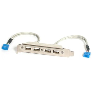 StarTech.com 4 Port USB A Female Slot Plate Adapter - USB panel - 4 pin USB Type A (F) - USB for Motherboard - 11.25" - 1 