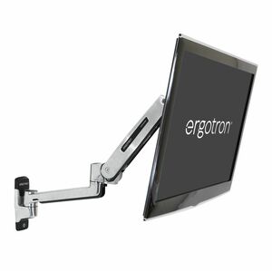 Ergotron Mounting Arm for Display Screen, Digital Signage Display, LCD Display, TV - Polished Aluminum - Height Adjustable