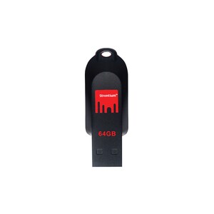 Strontium 64GB Pollex USB 2.0 Flash Drive - 64 GB - USB 2.0 - 25 MB/s Read Speed - 5 MB/s Write Speed - Black, Red - 5 Yea