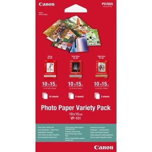 Canon VP-101 Inkjet Photo Paper - White - 101.60 mm x 152.40 mm - Glossy, Satin - 20 Sheet - 20 Sheets - Textured