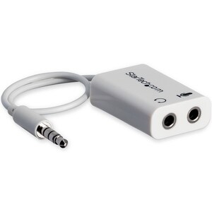 StarTech.com Adaptateur pour casque avec prises pour écouteur et microphone séparées - Mini-Jack 3,5mm 1x (M) 2x (F) - Bla