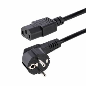 StarTech.com 2 m Computer Stromkabel, 18AWG, EU Schuko auf C13, 10A 250V, Schwarz, Ersatz AC Netzkabel, Drucker/PC Stromve
