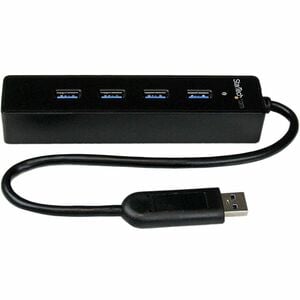 StarTech.com 4 Port Portable SuperSpeed USB 3.0 Hub with Built-in Cable - 5Gbps - Add four external USB 3.0 ports to your 