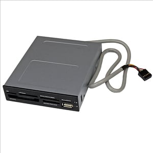 StarTech.com Lettore per schede di memoria multimediali USB 2.0 22 in 1 alloggiamento frontale 3,5'' - colore nero - Compa
