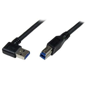 StarTech.com 1m Black SuperSpeed USB 3.0 (5Gbps) Cable - Right Angle A to B - M/M - Connect USB 3.0 devices, even in hard 