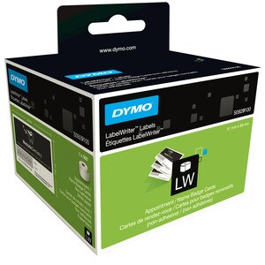 Dymo S0929100 Name Badge Label - 89 mm Width x 51 mm Length - Rectangle - Direct Thermal - White - 300 / Roll - 1 Roll
