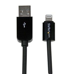 StarTech.com 1,8 m (6 ft.) Long Black AppleÂ® 8-pin Lightning Connector to USB Cable for iPhone / iPod / iPad - Charge and