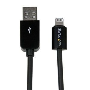 StarTech.com 91cm (3 ft.)Black AppleÂ® 8-pin Lightning Connector to USB Cable for iPhone / iPod / iPad - Charge and Sync C