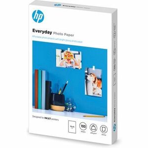HP Everyday Jato de tinta Papel fotográfico - 100 mm x 150 mm - 200 g/m² Grammage - Suave, Brilhante - 100 / Pack