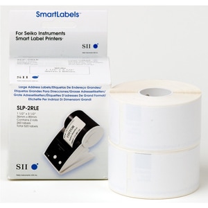 Seiko SLP-2RLE Address Label - 36 mm Width x 89 mm Length - Permanent Adhesive - Rectangle - Direct Thermal - White - Pape