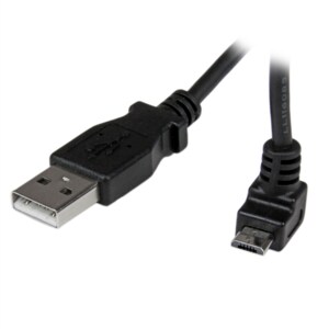StarTech.com 1m Micro USB Cable Cord - A to Up Angle Micro B - Up Angled Micro USB Cable - 1x USB A (M), 1x USB Micro B (M